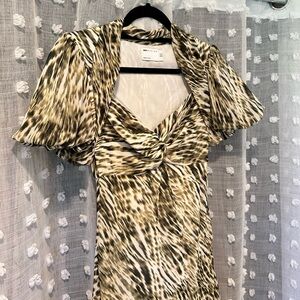 ASOS DESIGN twist front maxi dress in tie dye animal print